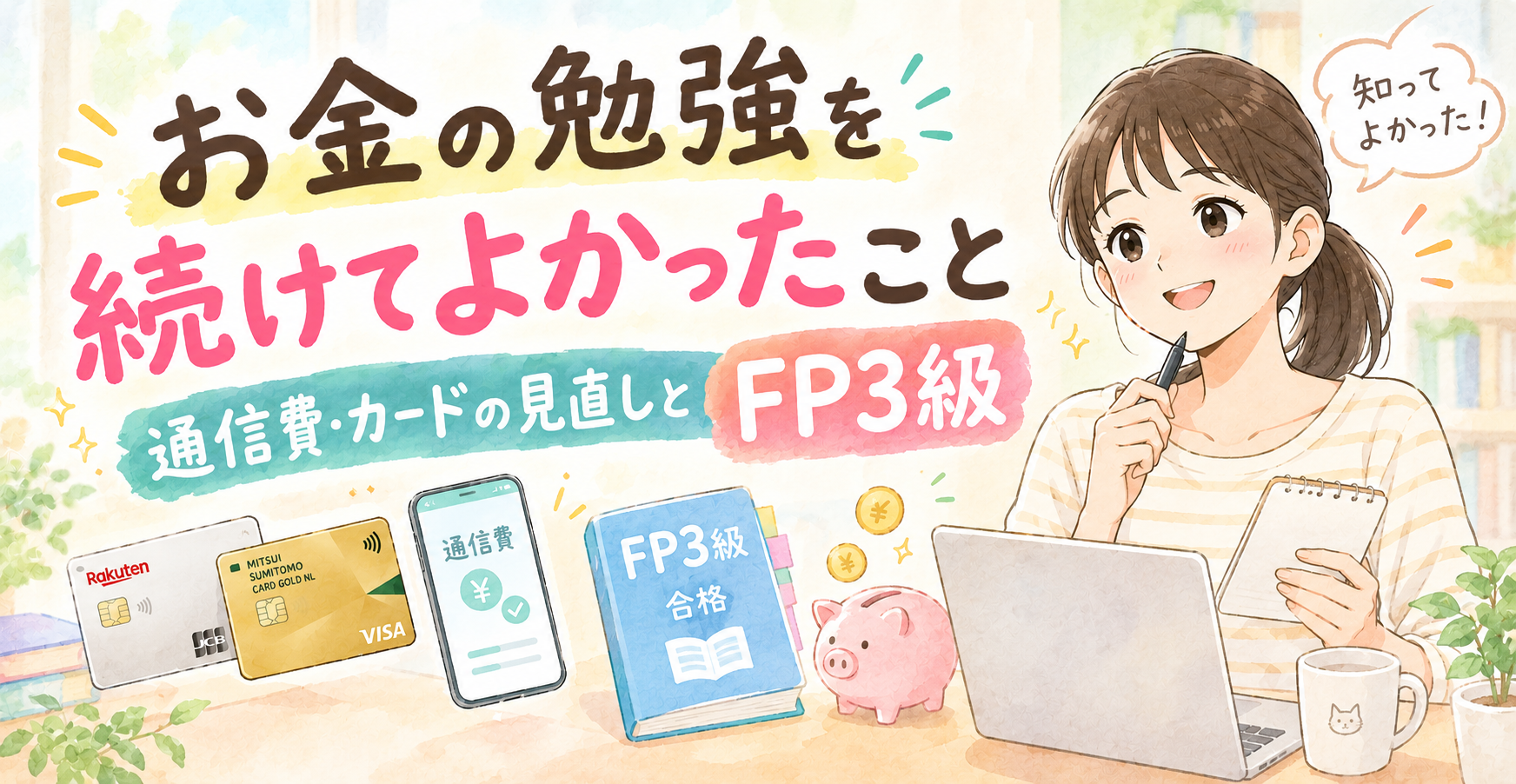 お金の勉強で見直した通信費・クレジットカード・FP3級のまとめ